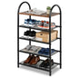 5-Tier Shoe Rack, Rustic Wood Look Shoe Organizer with Metal Frame and Mesh Shelves, Space-Saving for Entryway, Hallway, Bedroom (17.32" L x 10.24" W x 31.89" H) - size: 17.32" X 10.24" X 31.89"