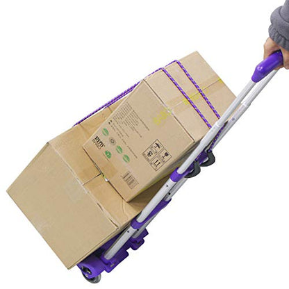 Sutekus Folding Hand Truck and Dolly 110-lbs Lightweight Portable Luggage Cart for School Travel Office Moving (Blue) - color: Blue