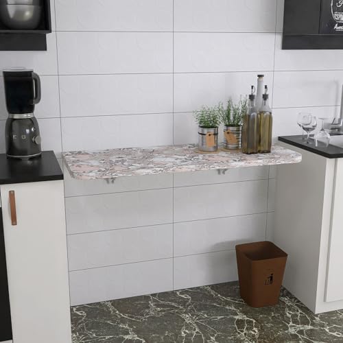 Wall Mounted Folding Table 40"x 16" with Removable Heavy-Duty Brackets Support Up to 200 Pounds Folding Desk for Small Space Home Laundry Room Office Rv Suitable for Solid Wall (Summer Flowers) - color: Summer Flowers