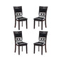 New Classic Furniture Gia Dining Chair (Set of Four), Black PU Upholstered Seat & Back Rest, Ebony - color: Ebony, size: Set of 4, style: Dining Chair
