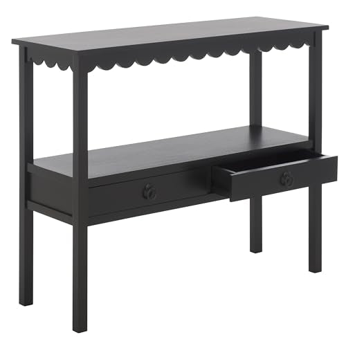 SAFAVIEH Home Collection Haven Matte Black 2 Lower Drawer Console Table for Entryway, Living Room, Foyer - color: Black
