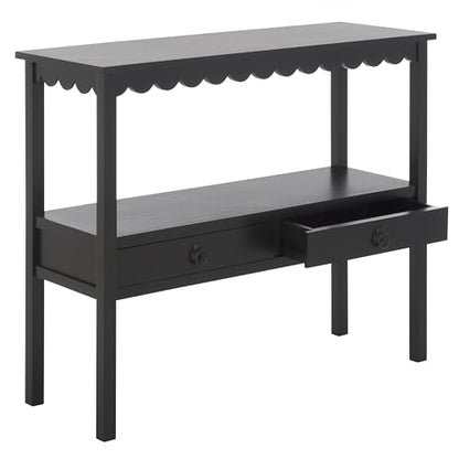 SAFAVIEH Home Collection Haven Matte Black 2 Lower Drawer Console Table for Entryway, Living Room, Foyer - color: Black