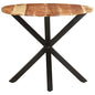 Industrial Solid Acacia Wood Side Table 26.8x26.8x22 Inches with Powder Coated Iron Legs, End Table for Living Room - color: Solid Acacia Wood
