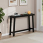 47-Inch Narrow Console Table, Entryway Sofa Table for Hallway,Black | 100% Natural Bamboo slim profile, reinforced angled frame versatile wall-side placement - color: Black, style: Classic