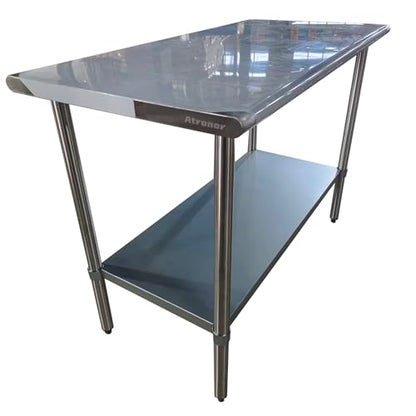 Stainless Steel Table for Prep & Work, 24x70 Inches, Metal Commercial Heavy Duty Table with Adjustable Under Shelf for Restaurant, Home and Hotel - size: 24x70in