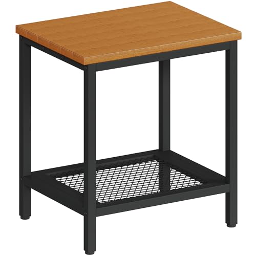 Outdoor Side Table with Storage 2-Tier Patio End Tables Wood | Outdoor Accent Table,Small Side Table For Pool, Deck, Garden - color: Wood