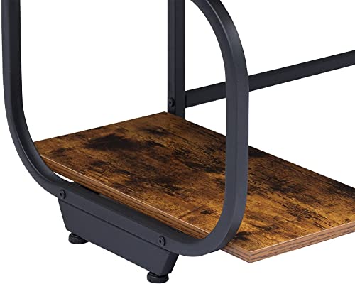 Anivia Writing Computer Home Office Desk with 2 Storage Shelves on Left or Right Side, Industrial Simple Style Wood Table Metal PC Laptop Notebook, 47", Rustic Brown + Black Frame - color: Rustic Brown + Black Frame