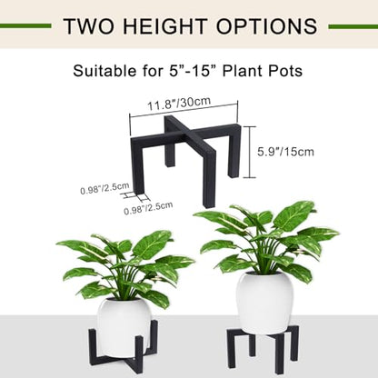 Plant Stand Indoor Outdoor, Heavy Duty Metal Plant Pot Holder, Mid Century Modern Planter Stands, Floor Flower Pot Holder, Fit 5-15 Inches Pots (Black, Fit 5-15 inch pots) - size: Fit 5-15 inch pots