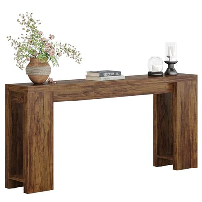 Tribesigns 70.9-Inch Extra Long Console Table, Farmhouse Wood Sofa Table Behind Couch, Narrow Entryway Accent Table for Living Room, Hallway, Entrance, Foyer, Dark Brown - color: Dark Brown