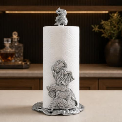 Arthur Court Elephant Paper Towel Holder - Decorative Aluminum Countertop Dispenser - 14.5 Inch Tall Kitchen Accessory - size: Diameter: 7.0 inches, Height: 14.5 inches