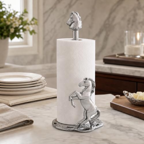 Arthur Court Horse Paper Towel Holder - Decorative Aluminum Equestrian Kitchen Accessory - 14.5 Inch Tall - size: Horse