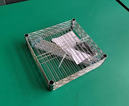 FOXHOLE 3-Tier Wire Shelving Rack Metal Storage Shelf Unit for Laundry Bathroom Kitchen Pantry Closet, Silver 11.81" W x 11.81" D x 23.62" H - size: 11.81"W x 11.81"D x 23.62"H