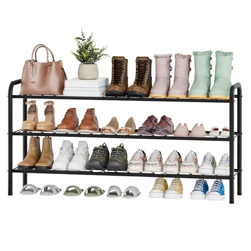 viewcare Long Shoe Rack for Closet, 3-Tier Extra Long Shoe Rack for Entryway & Garage, Sturdy Metal Construction, Shoe Organizer Holds 15-18 Pairs - size: 3-Tier(Extra Long)