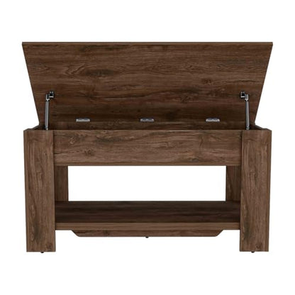 Dark Brown Storage Table with Four Legs and Lower Shelf - Doorway & Living Room Furniture