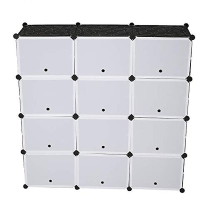 21 Cube Storage Organizer, Closet Storage Shelves with DIY Closet Cabinet Bookshelf Plastic Square Organizer Shelving for Home, Office, Bedroom (White-21 Cube)