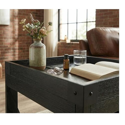 Farmhouse Side Table with Charging Station,2-Tier Square End Table | 2-Tier Shelf Modern Sofa Couch Table Bedside Nightstand With X-Frame for Living Room Bedroom Office Small spaces,Black - color: Black, style: With Outlets