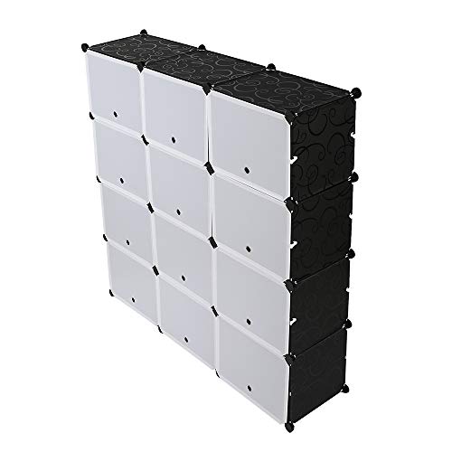 21 Cube Storage Organizer, Closet Storage Shelves with DIY Closet Cabinet Bookshelf Plastic Square Organizer Shelving for Home, Office, Bedroom (White-21 Cube)