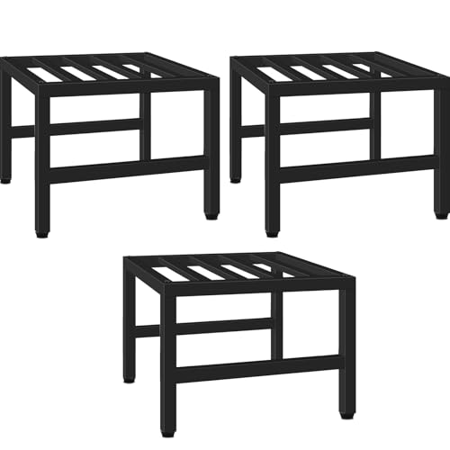 Plant Stand Indoor Outdoor, Heavy Duty Wrought Iron Pedestal Stands 3 Pack | Metal Plant Stand for Indoor Outdoor, Sturdy Low Flower Stand Display Planter Shelf, Black