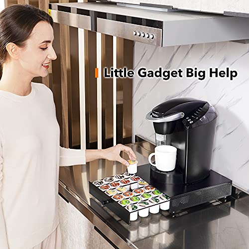 SICHEER K Cup Organization Storage Drawer Maker K Cup Holder Sliding Tray Pull out Coffee Pod Organizer Rolling Stand Countertop Maker Stand Rack Capsules Compatible with Keurig Accessories - size: 36 Pod Capacity - Rolling