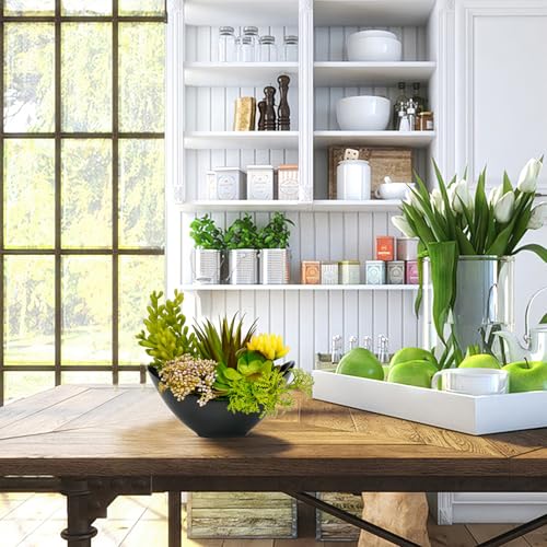 Artificial Succulents Plants Fake Potted Plants 7.2 Inch | Faux Succulents, Artificial Plants & Greenery for Hone Garden, Table Desk Shelves, Bathroom, Office Decorations