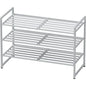 Simple Houseware 3-Tier Stackable Metal Panel Shoes Rack, Silver - color: Silver, style: Metal Panel