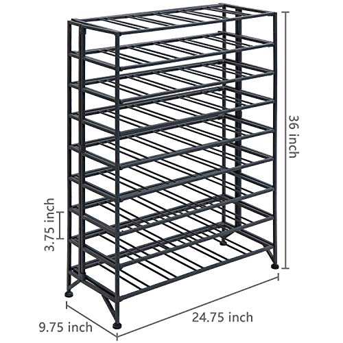 MyGift Gray Metal Wine Rack Freestanding Floor Stand, 9 Tier Wine Bottle Shelf - Holds up to 54 Bottles - color: Grey