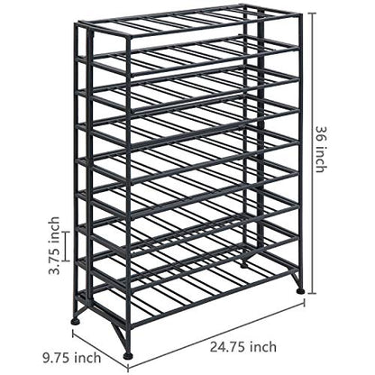 MyGift Gray Metal Wine Rack Freestanding Floor Stand, 9 Tier Wine Bottle Shelf - Holds up to 54 Bottles - color: Grey