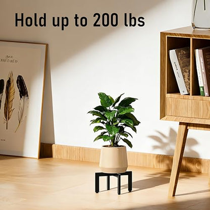 Plant Stand Indoor, Heavy Duty Metal Cross Shape Flower Pot Holder with Adjustable Feet for Uneven Floor, Easy Assembly, Suitable for 4" - 10" pots, Black - size: 1 Pack - Small