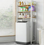 Laundry Room Rack, Over The Washer and Dryer Storage Shelf 3-Tier Freestanding Storage Utility Rack for Toilet Bathroom Kitchen - color: White