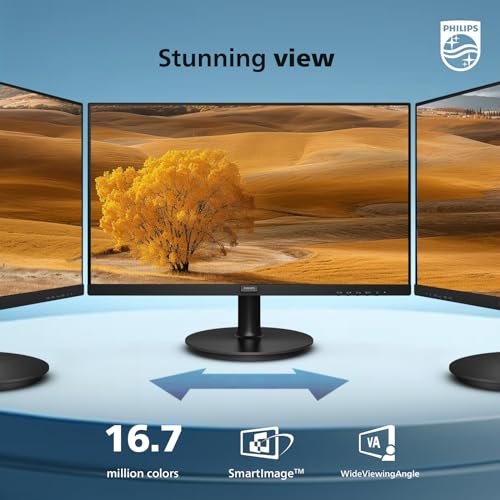 Philips 22 Inch Computer Monitor FHD 100Hz VA VESA Flicker-Free, 221V8LB | 1920×1080 LED Monitor, 4ms GtG, Adaptive Sync, HDMI 1.4, Tilt Adjust, Low Blue Light, 4yr Advance Replacement Warranty - size: 22 inch 100Hz