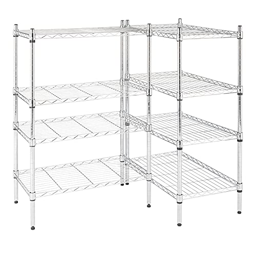 8-Tier Wire Shelving Unit, Adjustable Heavy Duty Storage Rack with Leveling Feet, Freestanding Standing Shelf Organizer, for Kitchen Pantry Garage, Chrome - color: Chrome, 8 Tier-70.87"
