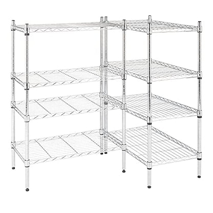 8-Tier Wire Shelving Unit, Adjustable Heavy Duty Storage Rack with Leveling Feet, Freestanding Standing Shelf Organizer, for Kitchen Pantry Garage, Chrome - color: Chrome, 8 Tier-70.87"