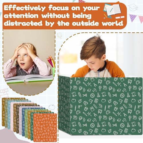 gisgfim 24 Pack Privacy Shields for Student in 12 Boho Colors Desk Dividers Durable Privacy Folders Testing Dividers Shield Study Boards Panel Partition for Classroom Teacher Back to School Supplies - style: Boho