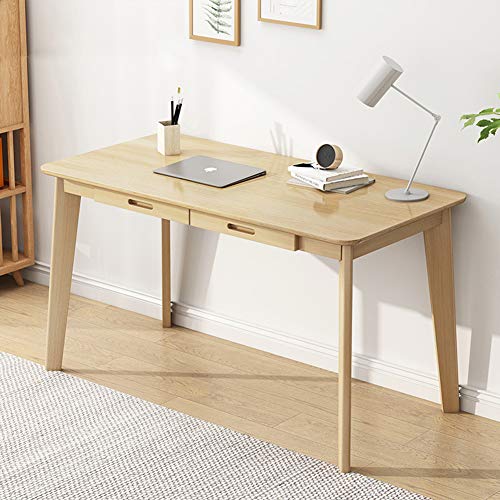 IOTXY Solid Wood Writing Desk - Home Office Workbench Desk with Drawer, Laptop Computer Work Study Table - color: Wood, size: 120CM