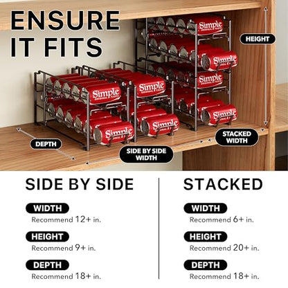 Simple Houseware Stackable Beverage Soda Can Dispenser Organizer Rack, Bronze - 2 Pack - color: Bronze, size: Standard