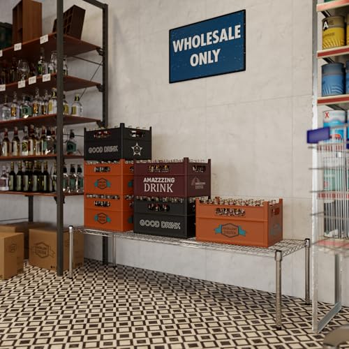 18" Deep x 60" Wide x 14" Height Wire Shelving Kit | 1-Tier | NSF Commercial Storage Rack Unit - size: 18" Deep x 60" Wide