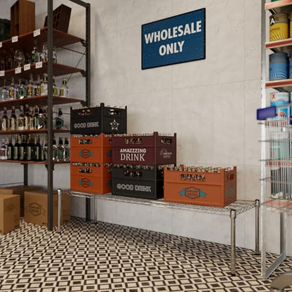 18" Deep x 60" Wide x 14" Height Wire Shelving Kit | 1-Tier | NSF Commercial Storage Rack Unit - size: 18" Deep x 60" Wide