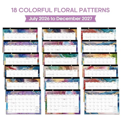 Desk Calendar 2026-2027, 18-Month Calendar Runs from July 2026 to December 2027, Large 17" x 12" Monthly Desktop & Wall Calendar for Home & Office - Gilded Elegance - color: h-Gilded Elegance, size: Jul 2026 – Dec 2027