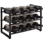 IBUYKE Metal Wine Racks Countertop,12 Bottles Wine Bottle Holder,TMJ906H | 3 Tiers Wine Rack Wine Rack Freestanding Wine Storage Cabinet for Home Kitchen Pantry Wine Cellar Bar - size: 12 Bottle