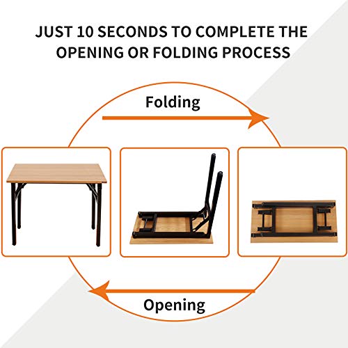 Need Office Computer Desk - 47.2L Sturdy and Heavy Duty Folding Laptop Table,Writing Table/Home Office Desk/Sewing Table,No Assembly Required (Teak Color) AC5BB12060 - color: Teak & Black Frame, size: 47inch