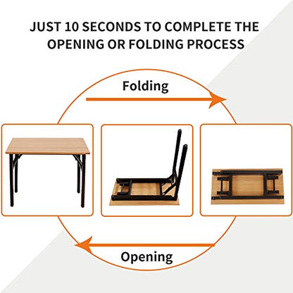 Need Office Computer Desk - 47.2L Sturdy and Heavy Duty Folding Laptop Table,Writing Table/Home Office Desk/Sewing Table,No Assembly Required (Teak Color) AC5BB12060 - color: Teak & Black Frame, size: 47inch