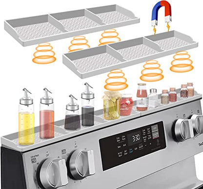 Hydream Stove Top for Silicone Shelf,30 Inch Magnetic Shelf Over the Stove Spice Rack of,Kitchen Organizer Magnet Above Stovetop Flat Back of Storage Suctioned-Light Grey - color: Light Grey