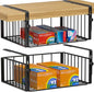 AmonHouseware 2Pack Under Shelf Basket Storage,Adjustable Hanging,Black | Under Cabinet Shelf Add-on, Slide-in Baskets,Organizer for Laundry Room Kitchen Pantry Desk Bookshelf Counter Cupboard - color: Black