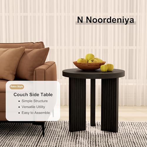 17.52" Small Round Side Table, Black | Coffee Table with Smooth Thick Mesa, Circle End Table with X Shaped Stable Legs, Accent Tea Table for Living Room, Office - color: Black, style: Side Table