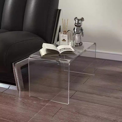 Acrylic Side Table,C Shaped End Table, Acrylic Sofa Side Table, Bedside Table for Bedroom Small Simple Modern Coffee Table Suitable for Living Room (Transparent) - color: Transparent