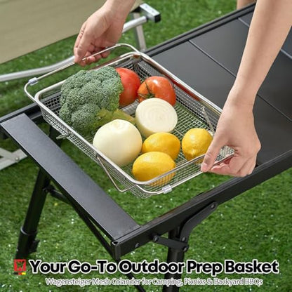 WAGENSTEIGER Extendable Dish Rack with Feet, Vegetable Colander Basket, Stainless Steel Dish or Silverware Drying Rack, Ultimate Kitchen Organizer Over the Sink (14.76 x 10.63 x 3.15 Inches) - size: 14.76 x 10.63 x 3.15 Inches