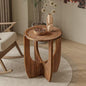 COZAYH Rustic Farmhouse Round End Table with Tray Top, Curved Legs, Brown | French Country Accent Side Table for Small Spaces, Family, Dinning or Living Room, Modern