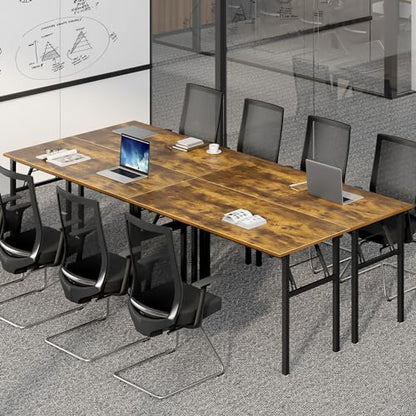 Need Home Office Desk Large Computer Desk 60 inch Sturdy Table Foldable Desk Gaming Computer Table No Assembly Required, Rustic Brown&Black Frame AC5FB(152.4 * 60) - color: Rustic Brown & Black Frame, size: 60 inch