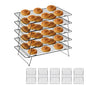 Cooling Rack 16"x10", 5-Tier Stackable & Collapsible Cooling Racks | Cooling Racks for Cooking and Baking, Roasting, Grilling, Oven & Dishwasher Safe (Black, 5-Tier) - color: Black, size: 5-Tier