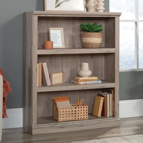 Sauder 3 Tier Book Shelf Wooden Bookcase Multipurpose Bookshelf for Home Office, Living Room, in Laurel Oak - color: Laurel Oak